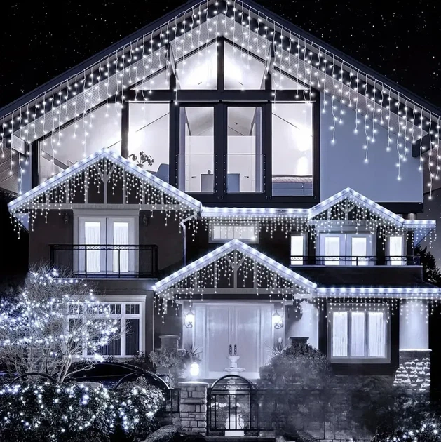 Светодиодная световая завеса 300 LED светодиодных бурулик для улицы холодно-белого а 1.5 Generic (LKS-300-ZB) - Фото 1 Светодиодная световая завеса 300 LED светодиодных бурулик для улицы холодно-белого а 1.5 Generic (LKS-300-ZB) - изображение 1