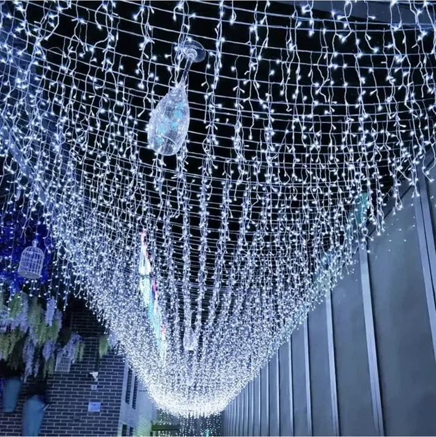 Светодиодная световая завеса 300 LED светодиодных бурулик для улицы холодно-белого а 1.5 Generic (LKS-300-ZB) - Фото 6 Светодиодная световая завеса 300 LED светодиодных бурулик для улицы холодно-белого а 1.5 Generic (LKS-300-ZB) - изображение 6