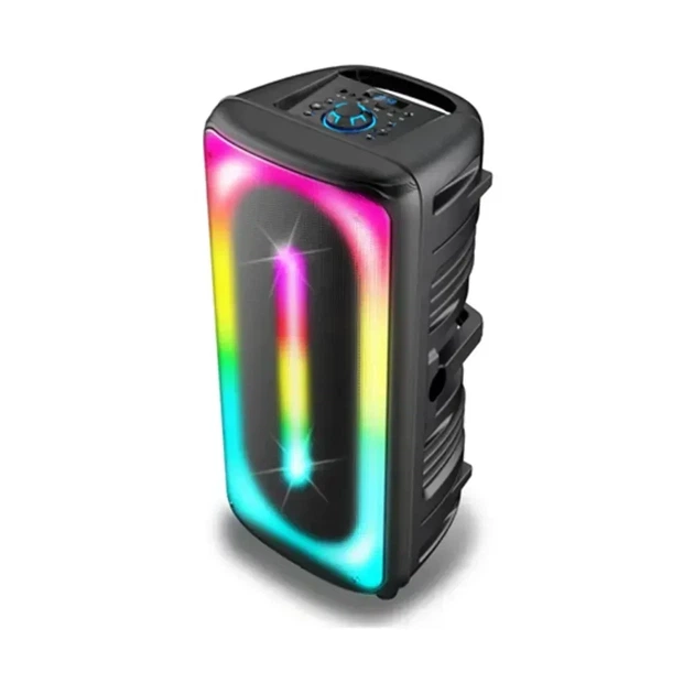 Портативная Bluetooth колонка с радио микрофоном и караоке Bass Polska BH 15945 250х520х200 мм синий - изображение 2