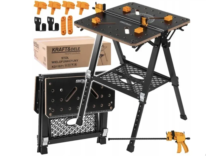 Складаний робочий стіл верстак 454 кг 7 рівнів регулювання висоти Kraft&Dele KD11871 65х63,5х18,5 см - зображення 2