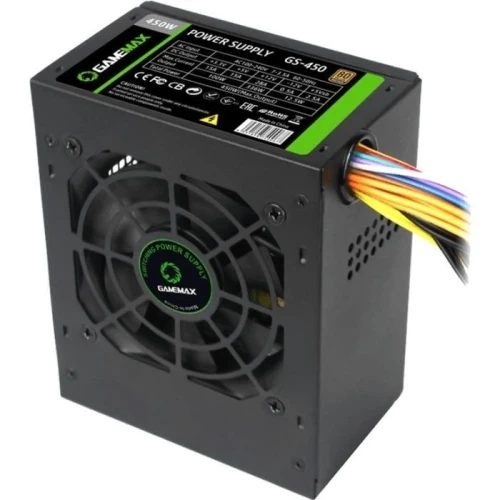 Блок живлення 450 Вт, GameMax GS-450 80+, Black - Фото 4 Блок живлення 450 Вт, GameMax GS-450 80+, Black - зображення 4