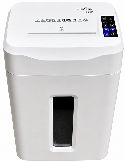 Офисный измельчитель документов shredMARK 1535M — профессиональный шредер Micro Cut для защиты персональной, финансовой, служебной и конфиденциальной информации - изображение 2