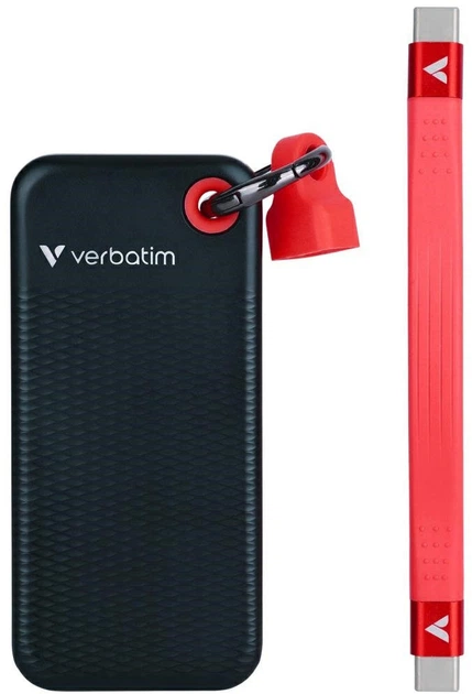 Dysk SSD Verbatim Pocket SSD 256GB USB-C 3.2 Gen 2 Type-C Black-Red (23942324171) - Zdjęcie 2 Dysk SSD Verbatim Pocket SSD 256GB USB-C 3.2 Gen 2 Type-C Black-Red (23942324171) - obraz 2