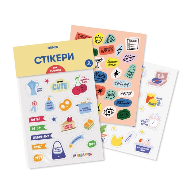 Набор стикеров Orner For planners 3 листа - изображение 5
