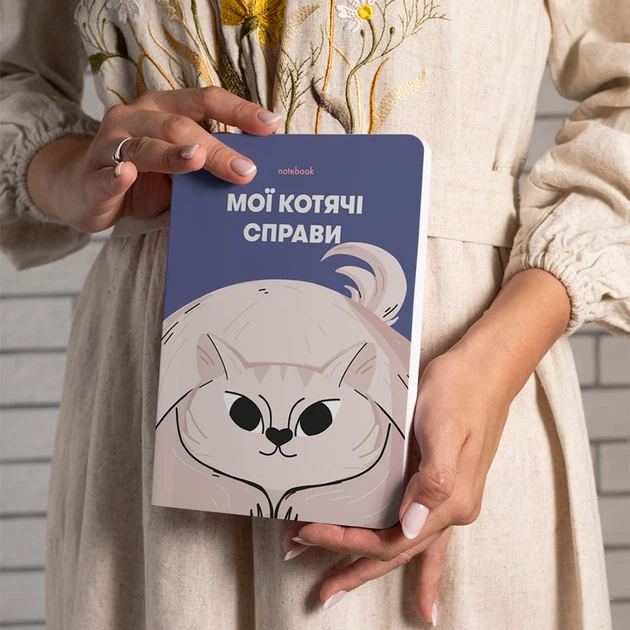 Блокнот ORNER "Мої котячі справи" А5 144 аркуші у клітинку Синій - Фото 12 Блокнот ORNER "Мої котячі справи" А5 144 аркуші у клітинку Синій - зображення 12