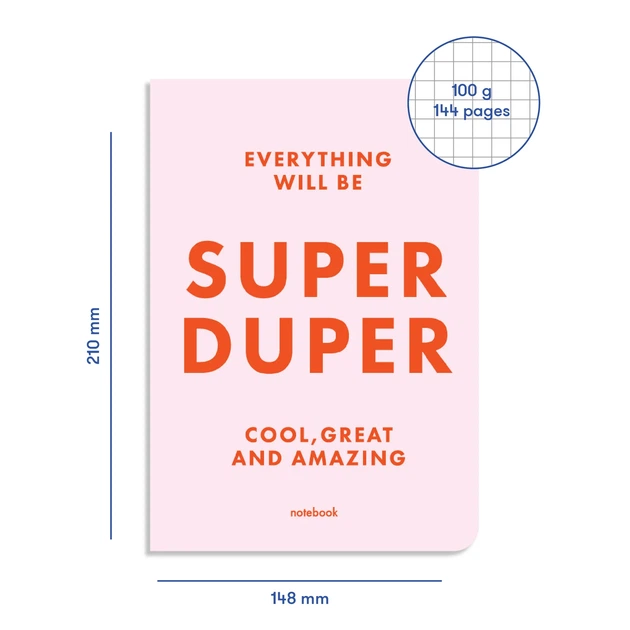 Блокнот ORNER SUPER DUPER А5 144 листа в клеточку Розовый - Фото 9 Блокнот ORNER SUPER DUPER А5 144 листа в клеточку Розовый - изображение 9