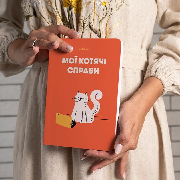 Блокнот ORNER "Мої котячі справи" А5 144 аркуші у клітинку Червоний - Фото 12 Блокнот ORNER "Мої котячі справи" А5 144 аркуші у клітинку Червоний - зображення 12