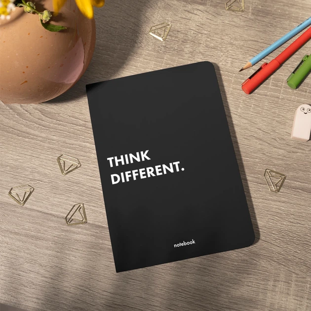 Блокнот ORNER Think Different А5 144 листа в клеточку Черный - Фото 12 Блокнот ORNER Think Different А5 144 листа в клеточку Черный - изображение 12