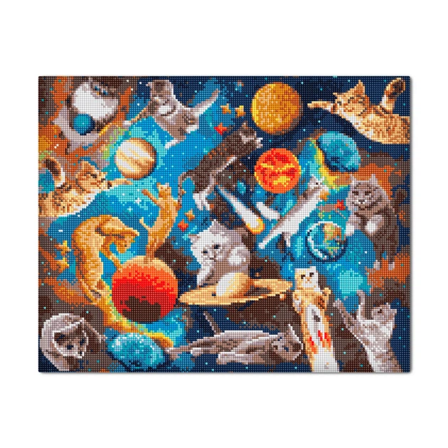 Алмазна мозаїка «Коти у відкритому космосі» - Фото 5 Алмазна мозаїка «Коти у відкритому космосі» - зображення 5