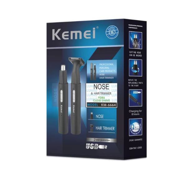 Триммер для носа 2 в 1 KEMEI KM-6664 - Фото 1 Триммер для носа 2 в 1 KEMEI KM-6664 - изображение 1