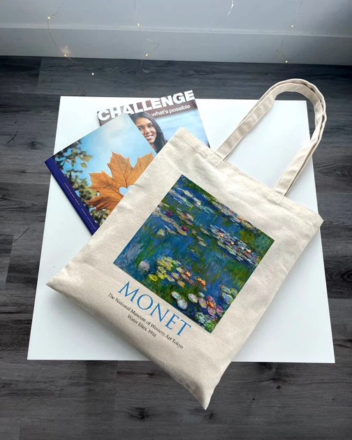 Екошопер Bookopt MONET - Водяні лілії. Бежевий (ВК4063) - Фото 9 Екошопер Bookopt MONET - Водяні лілії. Бежевий (ВК4063) - изображение 9