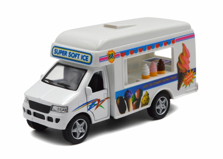 Модель металлическая Kinsfun фургон Мороженое, инерция, открываются двери KS5253W - Фото 1 Модель металлическая Kinsfun фургон Мороженое, инерция, открываются двери KS5253W - изображение 1