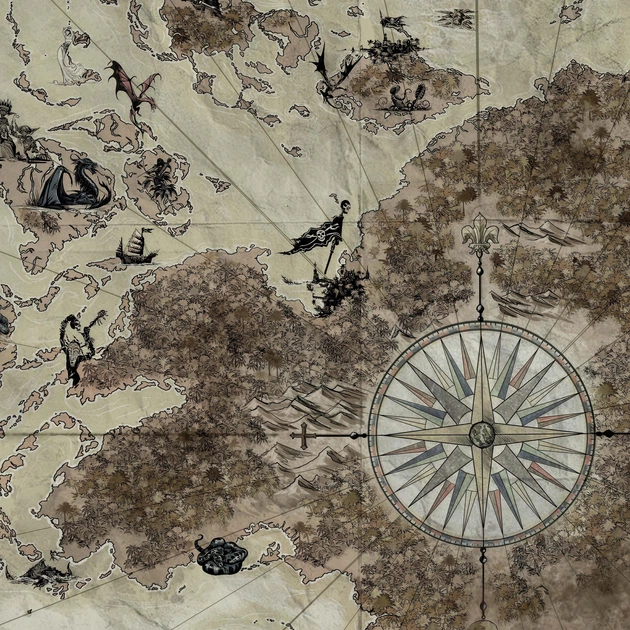 Интерьерная картина Isles of the Shackles, Pathfinder, DnD, ДнД, Острова Оков, карта, 39×60 см (id6641) - изображение 3