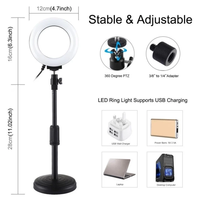 Кольцевая лампа Puluz PU391 LED 26cm (PU391) - изображение 4