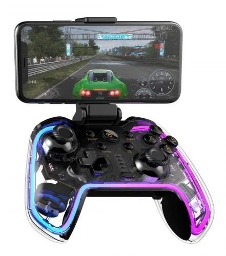 Геймпад Havit G158BT PRO, Transparent, бездротовий (Bluetooth 4.0), PC / Playstation 3/4 / Switch / Android / iOS, кріплення для телефону, акумулятор 800 mAh (HV-G158BT PRO) - Фото 3 Геймпад Havit G158BT PRO, Transparent, бездротовий (Bluetooth 4.0), PC / Playstation 3/4 / Switch / Android / iOS, кріплення для телефону, акумулятор 800 mAh (HV-G158BT PRO) - изображение 3