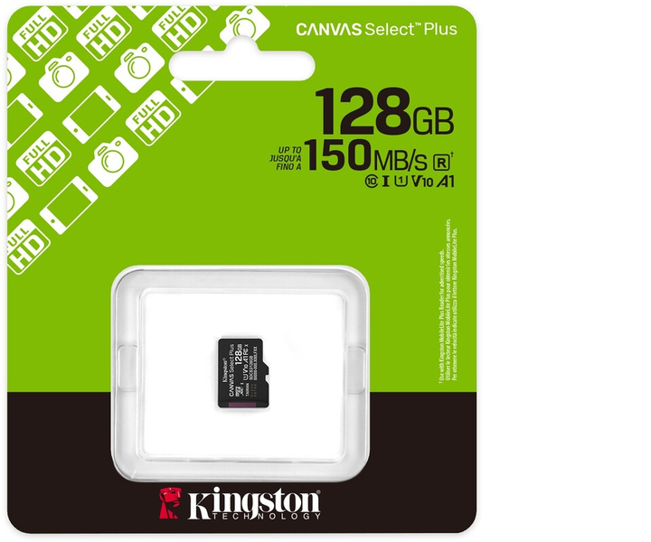 Карта памяти Kingston Canvas Select Plus Gen3 128Gb class 10 А1 (R-150MB/s) - изображение 4