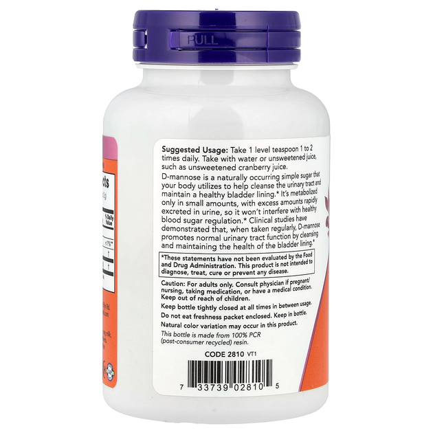 D-маноза NOW Foods, D-Mannose Pure Powder, чистий порошок, 85 г - Фото 3 D-маноза NOW Foods, D-Mannose Pure Powder, чистий порошок, 85 г - зображення 3