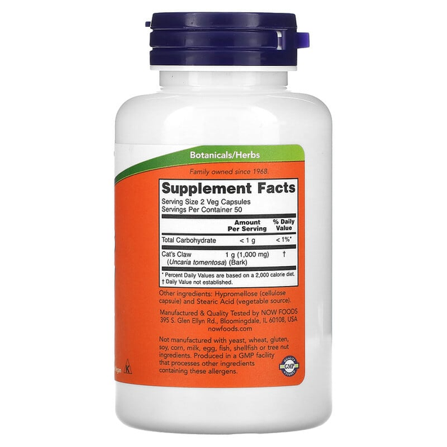 Кошачий коготь NOW Foods "Cat's Claw" 500 мг (100 капсул) - изображение 2