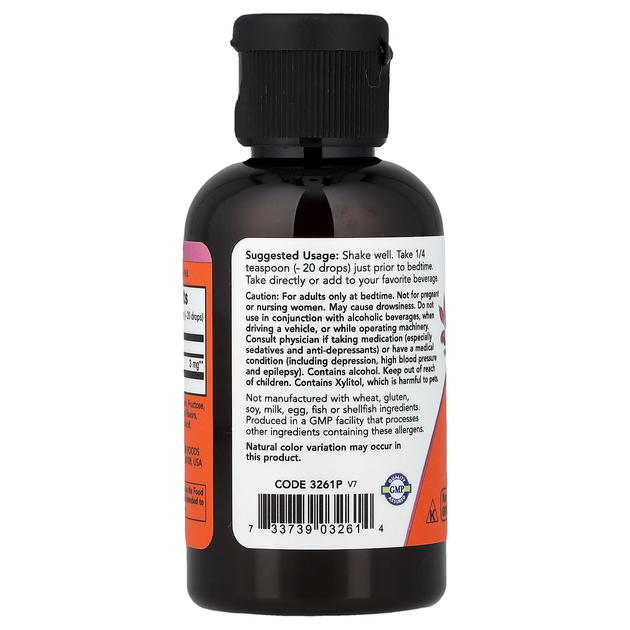 Жидкий мелатонин NOW Foods "Liquid Melatonin" добавка для здорового цикла сна и нормализации засыпания, быстрого всасывания со вкусом лимона, 3 мг (59 мл / 2 жидк. унции) - Фото 3 Жидкий мелатонин NOW Foods "Liquid Melatonin" добавка для здорового цикла сна и нормализации засыпания, быстрого всасывания со вкусом лимона, 3 мг (59 мл / 2 жидк. унции) - изображение 3