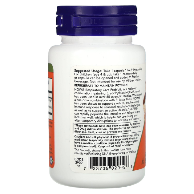 Пробиотики для укрепления органов дыхания NOW Foods "Respiratory Care Probiotic" (60 капсул) - изображение 3