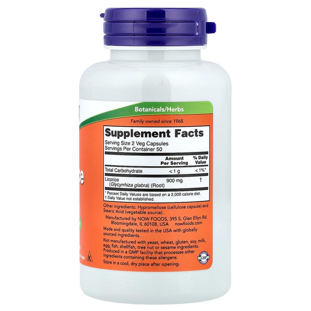 Корень солодки NOW Foods "Licorice Root" 450 мг (100 капсул) - изображение 2
