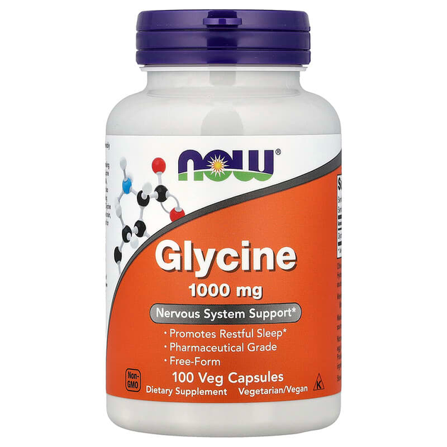Глицин NOW Foods "Glycine" нейромедиатор, 1000 мг (100 капсул) - Фото 1 Глицин NOW Foods "Glycine" нейромедиатор, 1000 мг (100 капсул) - изображение 1