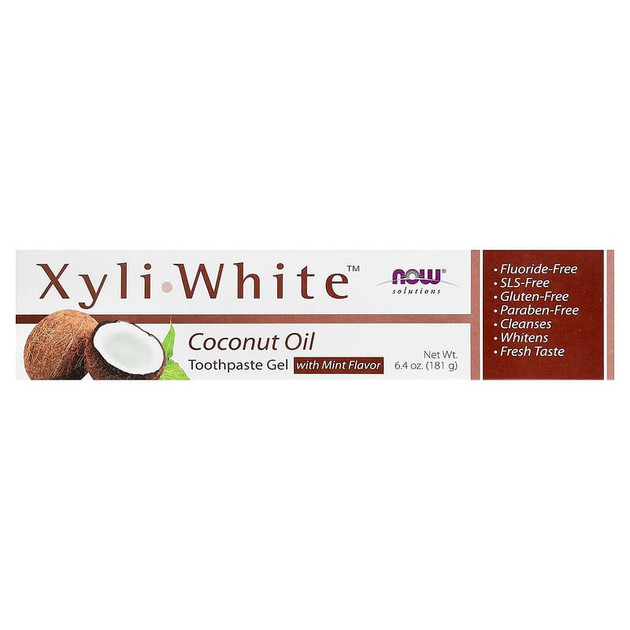 Зубная гель-паста NOW Foods, Solutions "XyliWhite" вкус кокосовое масло и мята (181 г) - изображение 2