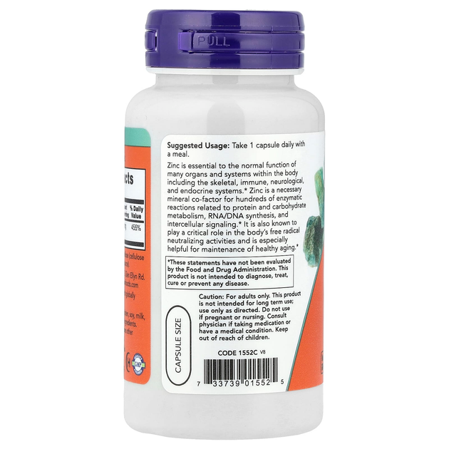 Пиколинат цинку NOW Foods "Zinc Picolinate" 50 мг (120 капсул) - зображення 3