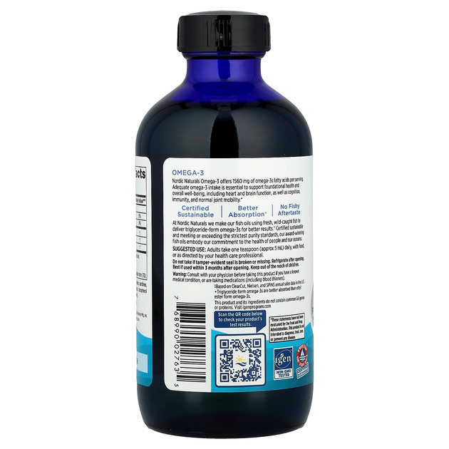 Рыбий жир Nordic Naturals "Omega-3" омега 3 со вкусом лимона, 1560 мг (237 мл) - изображение 3