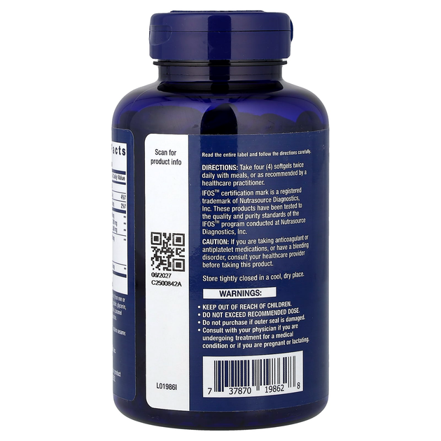 Жирные кислоты омега-3 Life Extension "Super Omega-3" рыбий жир с оливковым маслом и семенами кунжута (240 гелевых капсул) - изображение 3