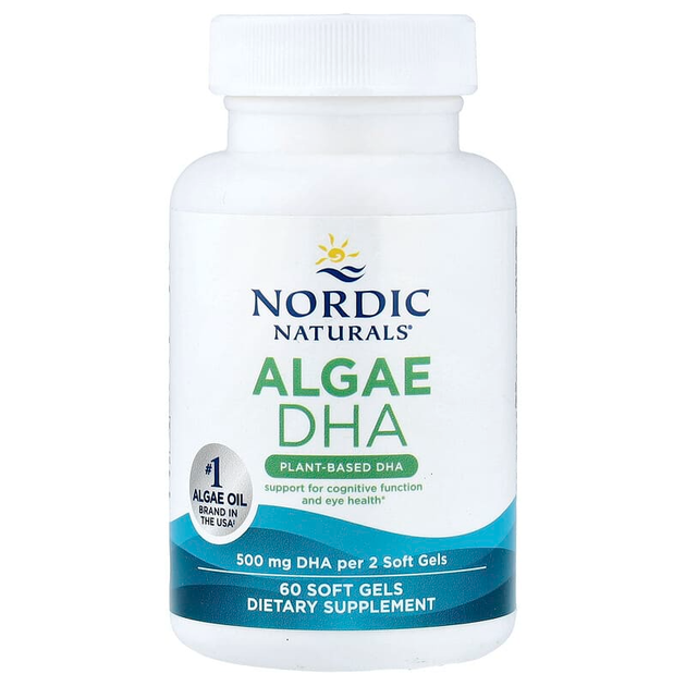 Жирные кислоты из водорослей Nordic Naturals "Algae DHA" веганский ДГК, 500 мг (60 гелевых капсул) - изображение 3