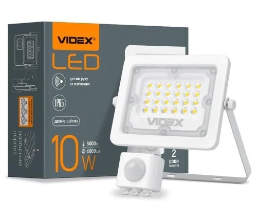 Прожектор LED, Videx, White, 10 Вт, 1000 Лм, з датчиком руху та освітленості (VL-F2e105W-S) - Фото 7 Прожектор LED, Videx, White, 10 Вт, 1000 Лм, з датчиком руху та освітленості (VL-F2e105W-S) - зображення 7