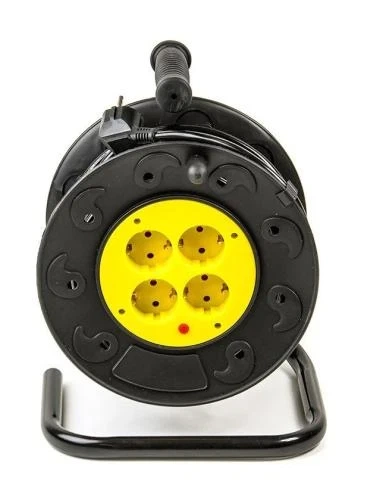 Подовжувач мережевий на котушці PowerPlant, 4 розетки, 40 м, Black (PPRA08M400S4) - зображення 3