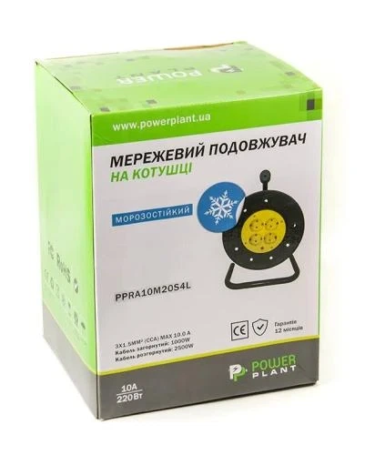 Подовжувач мережевий на котушці PowerPlant, 4 розетки, 40 м, Black (PPRA10M40S4L) - зображення 4