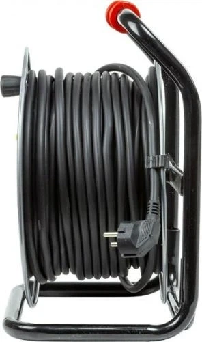 Подовжувач мережевий на котушці PowerPlant, 4 розетки, 50 м, Grey (EX610549) - зображення 4