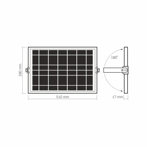 Прожектор LED, Videx, Grey, 96 Вт, 3740 Лм, сонячна панель (VL-FSO5-3005) - зображення 9
