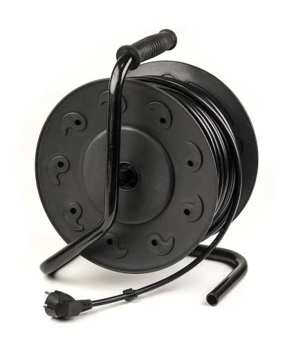 Подовжувач мережевий на котушці PowerPlant, 4 розетки, 50 м, Black (PPRA10M500S4) - зображення 2