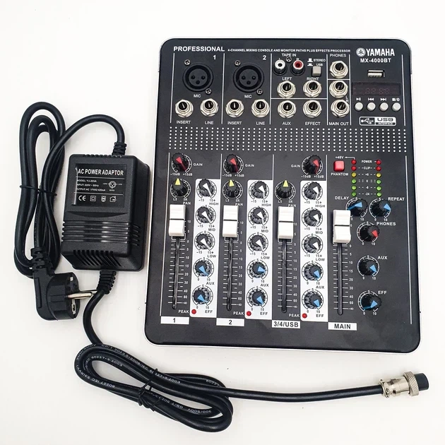Активный 4-канальный аудиомикшер UKC Mixer BT 4000 с Bluetooth 2380 - Фото 1 Активный 4-канальный аудиомикшер UKC Mixer BT 4000 с Bluetooth 2380 - изображение 1
