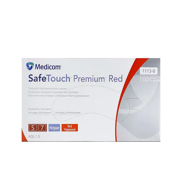 Нітрилові рукавички Medicom SafeTouch Advanced Red, щільність 4 г. - червоні (100 шт) М - зображення 2