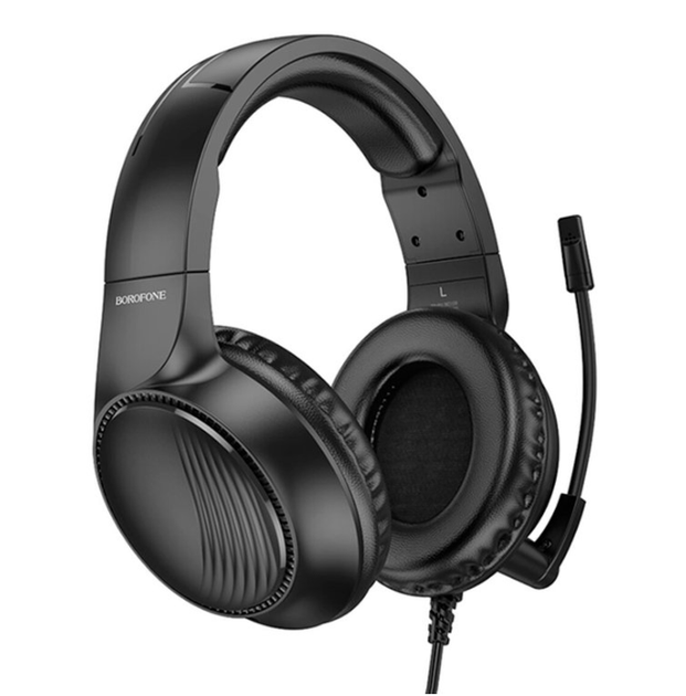 Наушники игровые с микрофоном Borofone BO109 Bountiful (2 x 3,5 мм джек) Black - Фото 2 Наушники игровые с микрофоном Borofone BO109 Bountiful (2 x 3,5 мм джек) Black - изображение 2