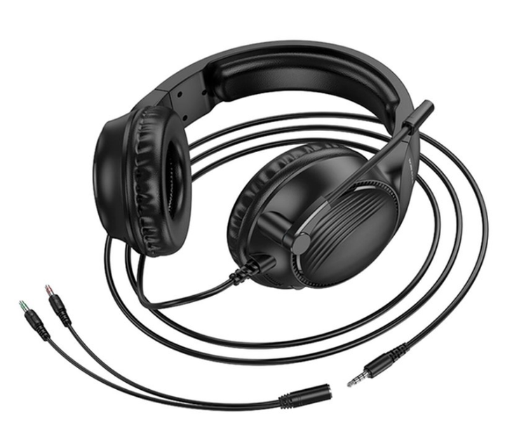 Наушники игровые с микрофоном Borofone BO109 Bountiful (2 x 3,5 мм джек) Black - Фото 7 Наушники игровые с микрофоном Borofone BO109 Bountiful (2 x 3,5 мм джек) Black - изображение 7
