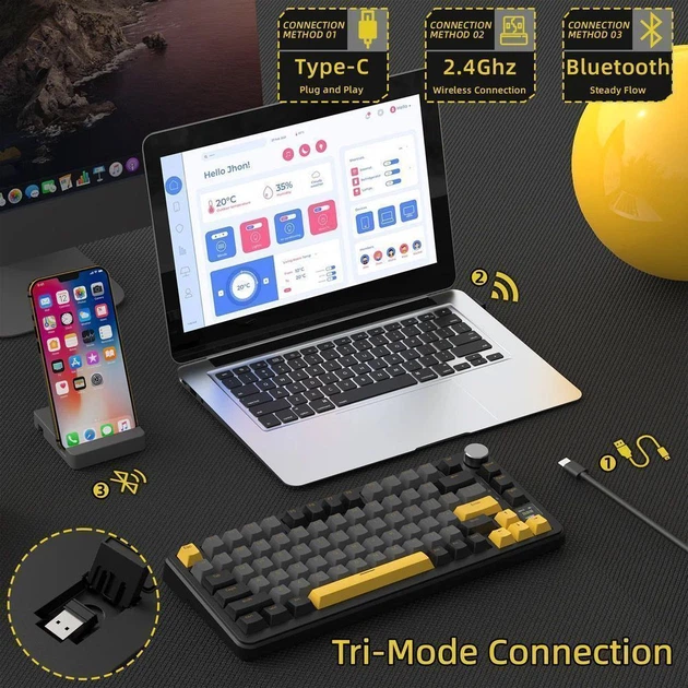 Клавиатура Attack Shark X85 Pro RGB Linear Blueberry Switch Wireless Starry Black (AS-6972792470368-SB-UA) [166731] - изображение 4