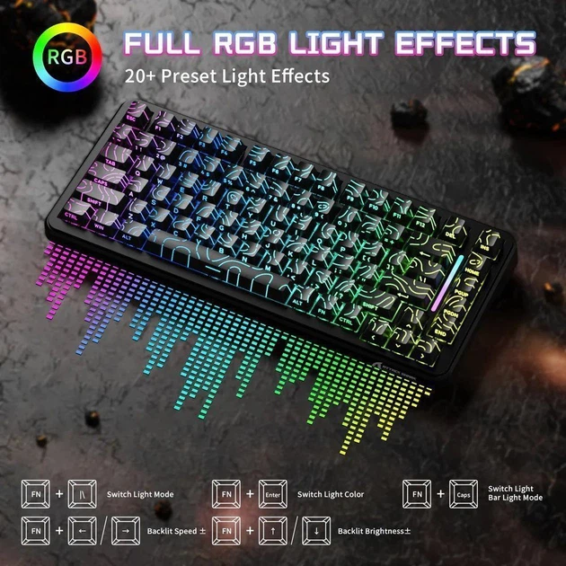 Клавиатура Attack Shark X82 Pro RGB HE Magnetic Switch Wireless Black Contour Line (AS-6972792470696-BCL) [166726] - изображение 8