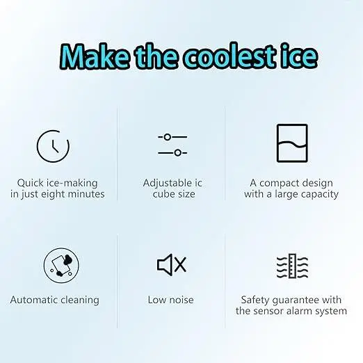 Ледогенератор Ice Maker HZB-12/G Портативный ледогенератор 1.3 л, 12 кг льда за 24 часа Белый - изображение 3
