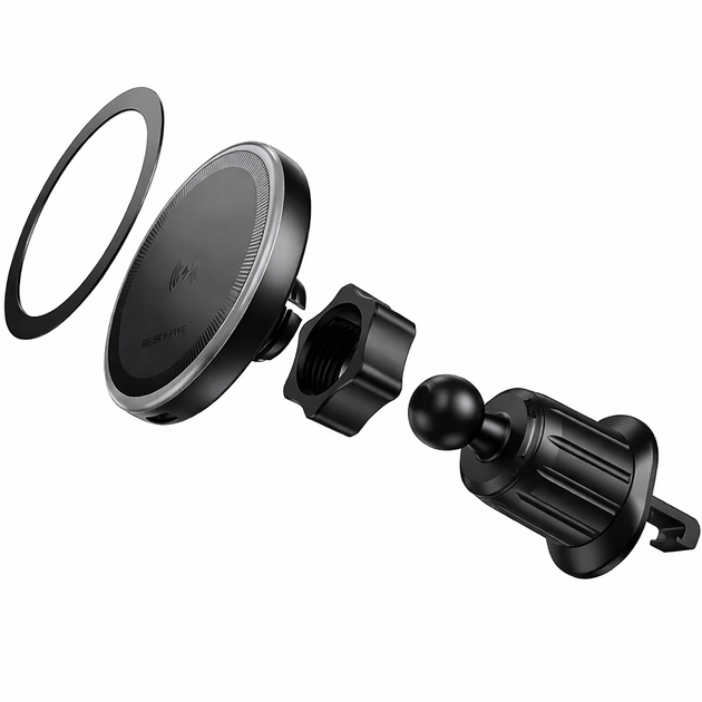 Тримач для телефону в автомобіль Borofone BH224 Magnetic Wireless магнітний автотримач із швидкою зарядкою 15 Вт Чорний - зображення 3