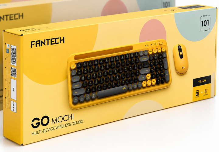 Беспроводная клавиатура для пк FANTECH Go WK898 MOCHI мышка беспроводная блютуз для компютера и наутбука Черно-желтый - изображение 6