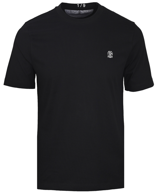 Мужская футболка Brunello Cucinelli Logo-Print Cotton-Jersey T-Shirt черная, размер XL (BC12001.6XL) - изображение 3