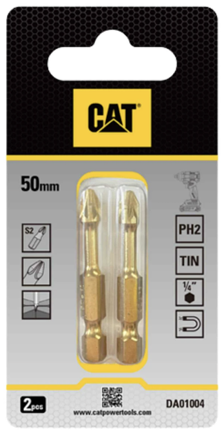 Набір біт CAT DA01004 50 мм 2 шт (6943475892920) - Фото 1 Набір біт CAT DA01004 50 мм 2 шт (6943475892920) - зображення 1