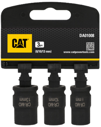 Набір ударних головок CAT DA01008 3/8 дюйма 3 шт (6943475895709) - Фото 1 Набір ударних головок CAT DA01008 3/8 дюйма 3 шт (6943475895709) - зображення 1