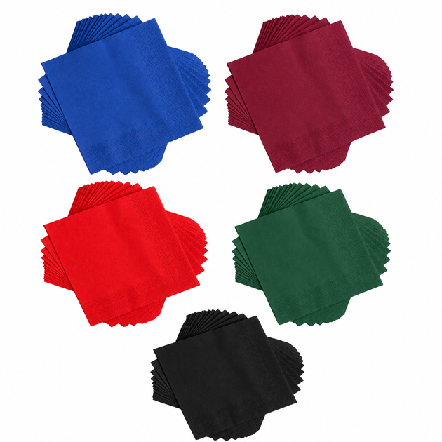 Салфетки бумажные Luxy КТА 33×33 см 3 слоя (20 шт) бордо мягкие и прочные - изображение 2